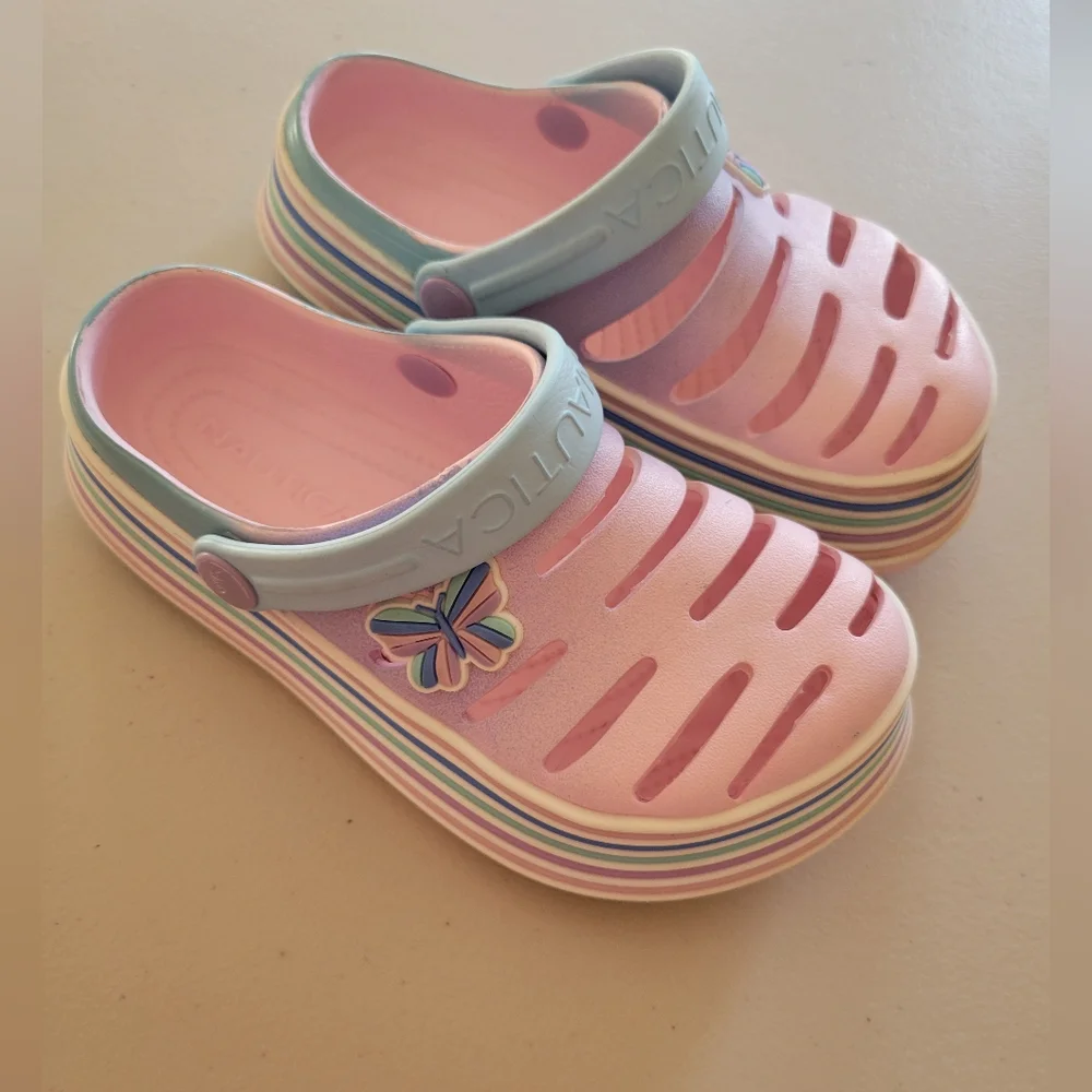 Nautica Kids Pastel Clog with Butterfly Accent. Little Girls 12